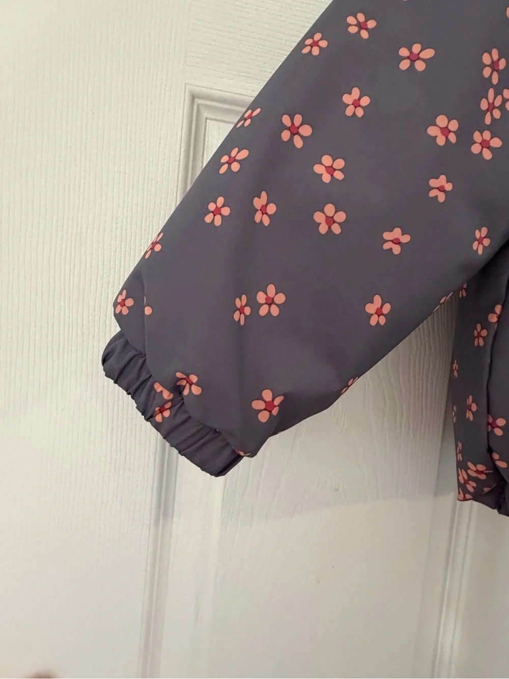 OshKosh B'gosh Gray Hooded Puffer Jacket with Pink Floral Print